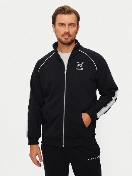 Richmond X Bluza Bongi UMA24004FE Czarny Regular Fit. Czarne bluzy męskie Richmond X, m, bez wzorów, z bawełny, bez ramiączek, bez kaptura. Za 299.99 zł.