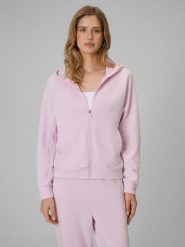 4F Bluza dresowa regular z kapturem damska - różowa XXL. Czerwone bluzy damskie 4F, xxl, bez wzorów, z dresówki, bez ramiączek, z kapturem. Za 169.99 zł.