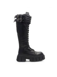 Jenny Fairy Kozaki Hallam HY0581-9 Czarny. Czarne kozaki damskie Jenny Fairy, bez wzorów, ze skóry, bez obcasa, na płaskiej podeszwie, bez zapięcia. Za 249.99 zł.