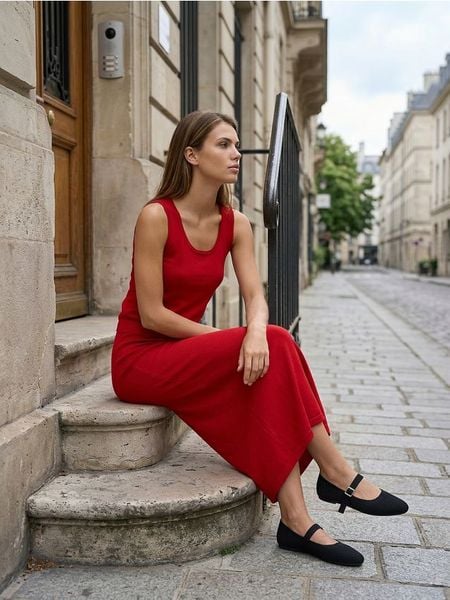 Sweter na ramiączkach basic - czerwony. Czerwone swetry nierozpinane damskie Sinsay, l, bez wzorów, bez kołnierzyka, bez ramiączek. W wyprzedaży za 14.99 zł.