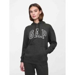 Bluza damska GAP V-Gap Heritage PO HD. Szare bluzy damskie GAP, bez wzorów, bez ramiączek, bez kaptura. Za 139.99 zł.