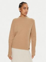 Calvin Klein Sweter K20K207426 Brązowy Relaxed Fit. Brązowe swetry nierozpinane damskie Calvin Klein, xs, bez wzorów, z wełny, bez kołnierzyka, bez ramiączek. Za 679.99 zł.