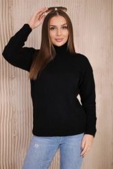 Sweter z półgolfem czarny. Czarne swetry nierozpinane damskie KESI, l, bez wzorów, z wełny, bez kołnierzyka, plus size, bez ramiączek. Za 139.05 zł.