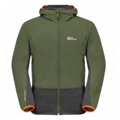 Kurtka Puchowa Męska 2 Warstwy Eagle Peak. Zielone kurtki męskie Jack Wolfskin, l, bez wzorów, z puchu, z kapturem. Za 609.99 zł.