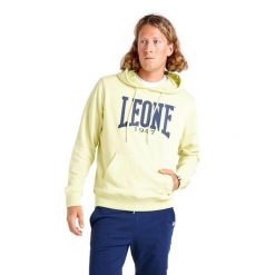 Męska bluza z kapturem Leone 1947 unbrushed – lekka bluza. Zielone bluzy męskie LEONE 1947 APPAREL, l, bez wzorów, z tkaniny, sportowe, bez ramiączek, z kapturem. W wyprzedaży za 139.75 zł.