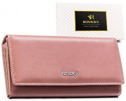 Portfel damski Rovicky RPX-24-ML różowy. Czerwone portfele damskie ROVICKY, ze skóry. Za 61.99 zł.