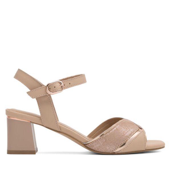 Sandały Lasocki. Brązowe sandały damskie Lasocki, bez wzorów, bez obcasa, na słupku, bez zapięcia. Za 249.99 zł.