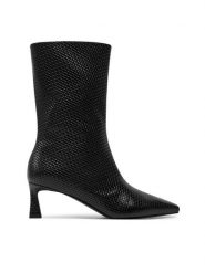 Pollini Botki SA24135C1LTK0000 Czarny. Czarne botki damskie Pollini, bez wzorów, ze skóry, bez obcasa, na szpilce, bez zapięcia. Za 1,609.00 zł.