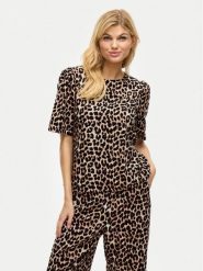 Vila Bluzka Liopana 14105564 Brązowy Regular Fit. Brązowe bluzki damskie Vila, bez wzorów, z lyocellu, bez kołnierzyka, bez ramiączek. Za 79.99 zł.