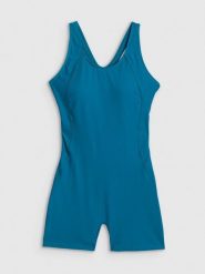 4F Kostium kąpielowy jednoczęściowy damski - turkusowy XL. Niebieskie szorty damskie 4F, bez wzorów, z dresówki, sportowe. Za 149.99 zł.