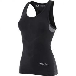 Damski tank top Macron Performance++. Czarne topy damskie Macron, bez wzorów, sportowe, bez kołnierzyka, bez ramiączek. Za 261.00 zł.