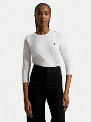 Polo Ralph Lauren Bluzka 211B14604006 Biały Regular Fit. Białe bluzki damskie Polo Ralph Lauren, m, bez wzorów, bez kołnierzyka, bez ramiączek. Za 439.99 zł.
