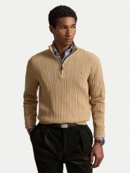 Polo Ralph Lauren Sweter 710B26776003 Brązowy Regular Fit. Brązowe swetry męskie Polo Ralph Lauren, l, bez wzorów, z bawełny, bez kołnierzyka, bez ramiączek. Za 1,018.99 zł.