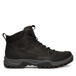 Trekkingi ECCO. Czarne botki męskie ecco, bez wzorów, sportowe, bez obcasa, bez zapięcia. Za 759.99 zł.