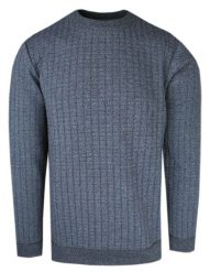 Męski Sweter - Jednokolorowy z Fakturą Materiału - Brave Soul - Niebieski. Niebieskie swetry męskie Brave Soul, l, bez wzorów, z poliesteru, biznesowe, bez kołnierzyka, bez ramiączek. Za 119.00 zł.