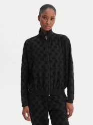 HUGO Bluza Monogram 50556831 Czarny Regular Fit. Czarne bluzy damskie Hugo, xxl, bez wzorów, z bawełny, bez ramiączek, bez kaptura. Za 449.99 zł.