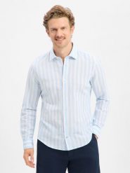 JOOP! koszula casual z zawartością lnu - Pit1 Mężczyźni Slim Fit len niebieski, 39. Niebieskie koszule męskie JOOP!, m, bez wzorów, z bawełny, casualowe, bez kołnierzyka, bez ramiączek. Za 479.95 zł.