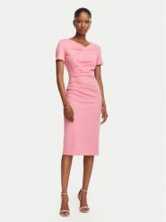 Rinascimento Sukienka koktajlowa CFC0129420003 Różowy Slim Fit. Czerwone sukienki damskie Rinascimento, l, bez wzorów, z syntetyku, wizytowe, bez kołnierzyka, bez ramiączek. Za 609.99 zł.