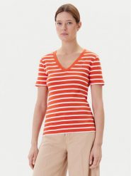 Tommy Hilfiger T-Shirt New Cody WW0WW40584 Pomarańczowy Slim Fit. Brązowe t-shirty damskie Tommy Hilfiger, l, bez wzorów, z bawełny, bez kołnierzyka, bez ramiączek. Za 139.99 zł.