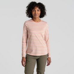 Longsleeve damski Craghoppers NosiLife Akona LS Top. Żółte topy damskie Craghoppers, bez wzorów, sportowe, bez kołnierzyka, bez ramiączek. Za 255.10 zł.