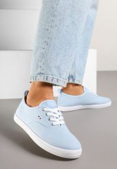Jasnoniebieskie Basicowe Tenisówki Vices Hallriva. Niebieskie trampki i tenisówki damskie Renee, bez wzorów, z jeansu, bez zapięcia. Za 39.99 zł.