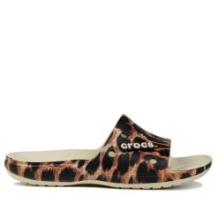 Klapki damskie Crocs CLASSIC CROCS ANIMAL. Brązowe klapki damskie Crocs, bez wzorów, sportowe, bez obcasa, bez zapięcia. Za 139.00 zł.