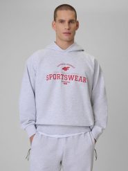 4F Bluza dresowa loose z kapturem męska - szara S. Szare bluzy męskie 4F, m, bez wzorów, z dresówki, klasyczne, bez ramiączek, z kapturem. Za 199.99 zł.