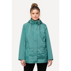 Damskie Kurtka przeciwwiatrowa HYPRAR hydrofobowa kaptur. Niebieskie kurtki sportowe damskie Ulla Popken, plus size, bez wzorów, z materiału, bez ramiączek, bez kaptura, trekkingowe. W wyprzedaży za 383.99 zł.
