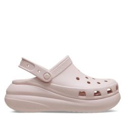 Klapki Crocs. Czerwone klapki damskie Crocs, bez wzorów, bez obcasa, bez zapięcia. Za 319.99 zł.