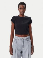 Calvin Klein Jeans T-Shirt LV047AB802 Czarny Regular Fit. Czarne t-shirty damskie Calvin Klein Jeans, xxl, bez wzorów, z bawełny, bez kołnierzyka, bez ramiączek. Za 139.99 zł.