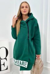 Bluza ocieplana z suwakiem ciemno zielona. Zielone bluzy damskie KESI, l, bez wzorów, z bawełny, bez ramiączek, bez kaptura. Za 278.10 zł.