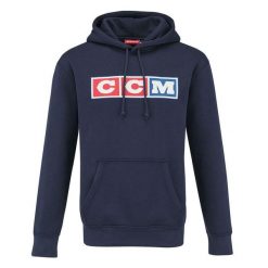 CCM - Bluza z kapturem Heritage 3 Block - Dorośli - Granatowy - S. Niebieskie bluzy damskie CCM, na zimę, s, bez wzorów, klasyczne, bez ramiączek, z kapturem. Za 391.28 zł.