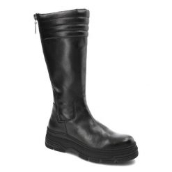 Czarne Kozaki Marco Tozzi Wygodne Skórzane Buty Damskie. Czarne kozaki damskie Marco Tozzi, bez wzorów, z gumy, bez obcasa, na obcasie, bez zapięcia. Za 379.00 zł.