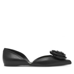 Baleriny Eva Minge. Czarne balerinki damskie Eva Minge, bez wzorów, bez obcasa, bez zapięcia. Za 319.00 zł.