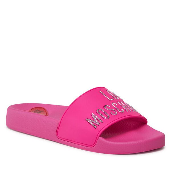 Klapki LOVE MOSCHINO. Klapki damskie Love Moschino, bez wzorów, bez obcasa, bez zapięcia. Za 489.99 zł.