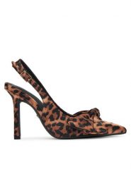 DeeZee Szpilki 6-605-1 Brązowy. Brązowe sandały damskie DeeZee, bez wzorów, z materiału, bez obcasa, na szpilce, bez zapięcia. Za 139.99 zł.