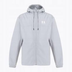 Kurtka Męska Wiatrówka Under Armour UA Warmup Tops. Szare kurtki męskie Under Armour, m, bez wzorów, bez kaptura, do biegania. W wyprzedaży za 170.32 zł.