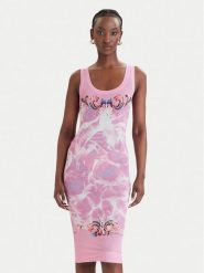 Versace Jeans Couture Sukienka codzienna 80HAO9P6 JS545 Różowy Slim Fit. Czerwone sukienki damskie Versace Jeans Couture, na co dzień, bez wzorów, z jeansu, bez kołnierzyka, bez ramiączek, proste. Za 944.99 zł.
