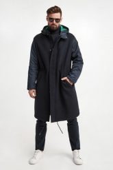 Płaszcz męski wełniany ARMANI EXCHANGE. Płaszcze męskie Armani Exchange, m, bez wzorów, z wełny, bez kołnierzyka, bez kaptura. W wyprzedaży za 1,490.30 zł.