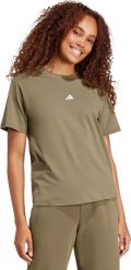 Koszulka damska adidas Essentials Small Logo Cotton khaki JI6074 M. Brązowe bluzki damskie Adidas, m, bez wzorów, bez kołnierzyka, bez ramiączek. Za 180.02 zł.