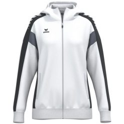 Wielokolorowa kurtka treningowa Erima Celebrate 125 z kapturem. Białe kurtki męskie Erima, bez wzorów, sportowe, z kapturem. Za 342.99 zł.