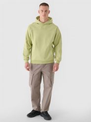 4F Spodnie casual cargo męskie 4F x Robert Lewandowski - khaki L. Brązowe spodnie materiałowe męskie 4F, bez wzorów, z bawełny. W wyprzedaży za 139.99 zł.