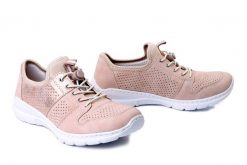 RIEKER L3254-32 pink, półbuty damskie. Czerwone półbuty damskie Rieker, na lato, bez wzorów, bez obcasa, bez zapięcia. Za 339.90 zł.