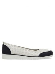 Clara Barson Baleriny WYL3650-1 Biały. Białe balerinki damskie Clara Barson, bez wzorów, ze skóry, bez obcasa, bez zapięcia. Za 79.99 zł.