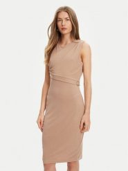 Guess Sukienka codzienna W5YK27 KAQL2 Brązowy Regular Fit. Brązowe sukienki damskie Guess, na co dzień, xs, z aplikacjami, bez kołnierzyka, bez ramiączek, proste. Za 259.99 zł.