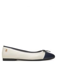 Tommy Hilfiger Baleriny Toe Cap Leather Ballerina FW0FW08759 Beżowy. Brązowe balerinki damskie Tommy Hilfiger, bez wzorów, ze skóry, bez obcasa, bez zapięcia. Za 389.99 zł.