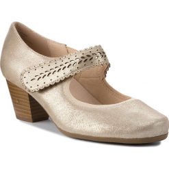 Półbuty CAPRICE - 9-24304-20 Beige Metallic 424. Żółte półbuty damskie Caprice, bez wzorów, z materiału, eleganckie, bez obcasa, na obcasie, bez zapięcia. W wyprzedaży za 159.00 zł.