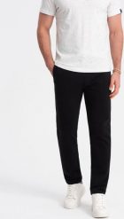Ombre Dresowe spodnie męskie z nogawką bez ściągacza - czarne V5 OM-PABS-0206 XXL. Czarne spodnie sportowe męskie Ombre, m, bez wzorów, z dresówki. Za 99.99 zł.