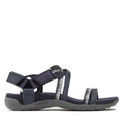 Sandały Merrell. Niebieskie sandały damskie Merrell, bez wzorów, bez obcasa, bez zapięcia. Za 239.99 zł.