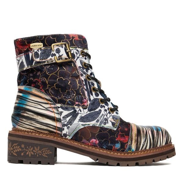 Trzewiki Laura Vita. Czarne botki damskie Laura Vita, bez wzorów, bez obcasa, na płaskiej podeszwie, bez zapięcia. Za 529.99 zł.